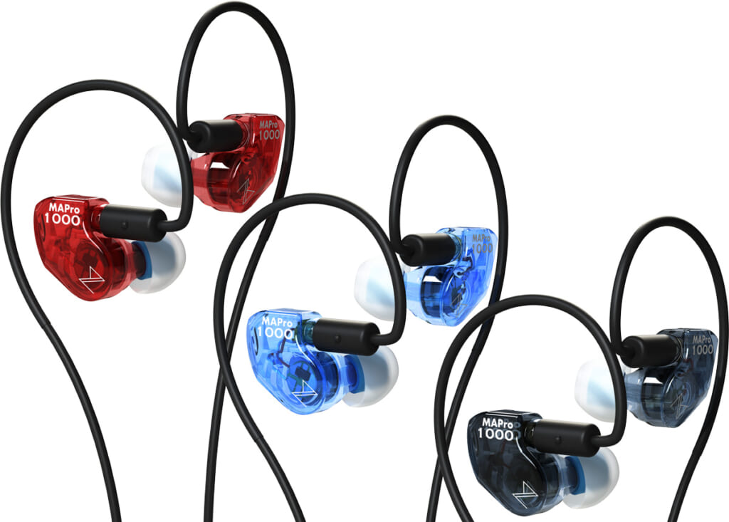 MAPro1000。左からBoost Red、Shower Blue、Garal Blue（各14,300円）